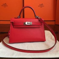 Hermes Kelly Mini II Handmade Bag In Red Swift Calfskin JM1195yC28