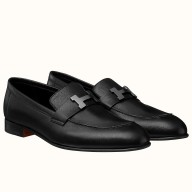 Hermes Men's Paris Loafers In Black Calfskin JM1767Sy67