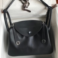 High Quality Hermes Touch Lindy 30 Handmade Bag In Black Swift Calfskin JM1238tU17