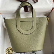 High Quality Replica Hermes In The Loop 18 Handmade Bag in Sauge Clemence Leatherther JM971Mj59