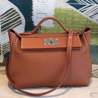 Imitation Hermes 24/24 29 Bag In Brown Clemence Calfskin JM1844Bb80