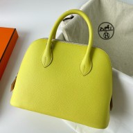 Knockoff Hermes Bolide 1923 25 Handmade Bag In Lime Epsom Calfskin JM1315aP53