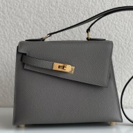 Replica AAA Hermes Kelly En Desordre 20 Handmade Bag In Etain Epsom Calfskin JM819Xr29