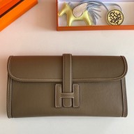 Replica Hermes Jige Elan 29 Clutch Bag In Taupe Swift Calfskin JM1867Jh90