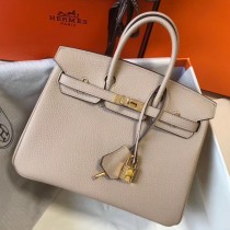 AAAAA Hermes Birkin 25cm Bag In Beige Clemence Leather GHW JM61np74