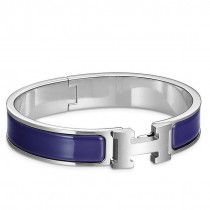 Hermes Blue Electric Enamel Clic H PM Bracelet JM27Nl93