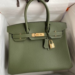 AAA Hermes Birkin 30 Retourne Handmade Bag In Canopee Clemence Leather JM1234sH79