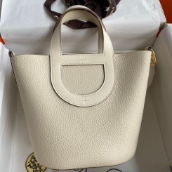 Best Hermes In The Loop 18 Handmade Bag in Craie Clemence Leather JM318YF21