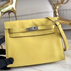Best Hermes Kelly Danse Handmade Bag In Jaune Swift Leather JM1743LC65
