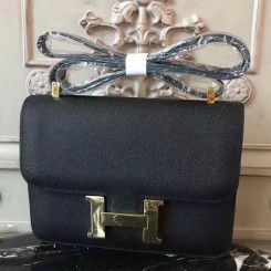 Cheap Hermes Black Constance MM 24cm Epsom Leather Bag JM1763Zm92