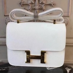 Cheap Hermes White Constance MM 24cm Epsom Leather Bag JM24vK93