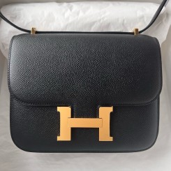 Copy 1:1 Hermes Constance 1-18 Mirror Bag In Black Epsom Calfskin JM794OR71