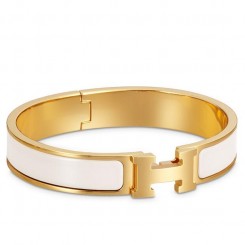 Copy AAA Hermes White Enamel Clic H PM Bracelet JM707CI68