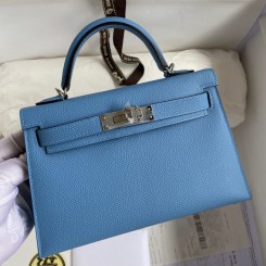 Fake AAA Hermes Kelly Mini II Sellier Handmade Bag In Blue Paradise Epsom Calfskin JM1040XW34