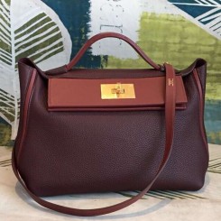 Fake Hermes 24/24 29 Bag In Bordeaux Clemence Calfskin JM1015jL94