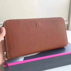 Fake Hermes Brown Clemence Azap Zipped Wallet JM2003Jf64