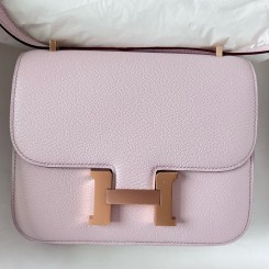 Fake Hermes Constance 1-18 Mirror Bag In Mauve Pale Chevre Mysore Leather JM1405aX74