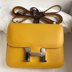 Fake Hermes Constance 18 Handmade Bag In Jaune Ambre Epsom Calfskin JM1446Lm57