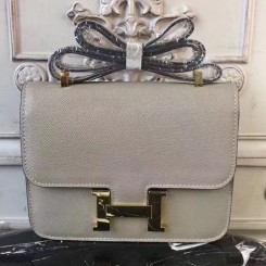 Fake Hermes Grey Constance MM 24cm Epsom Leather Bag JM446Ad61