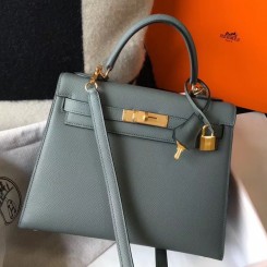 Fake Hermes Kelly 28cm Bag In Vert Amande Epsom Leather GHW JM153SY47