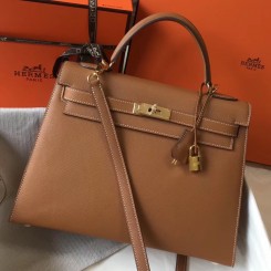Fake Hermes Kelly 32cm Bag In Gold Epsom Leather GHW JM811Jf64