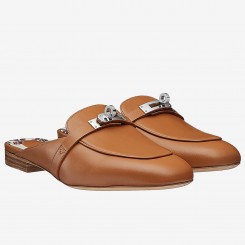 Fake Hermes Oz Mules In Caramel Calfskin JM181uQ71