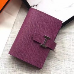 Hermes Bearn Mini Wallet In Purple Epsom Leather JM120cC72
