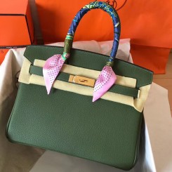 Hermes Birkin 30 Handmade Bag In Canopee Clemence Leather JM1079tu77
