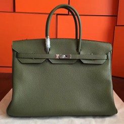 Hermes Birkin 40 Handmade Bag In Canopee Clemence Leather JM611hI90