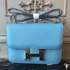Hermes Blue Atoll Constance MM 24cm Epsom Leather Bag JM1512yH13