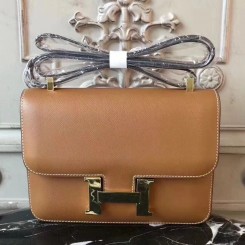 Hermes Brown Constance MM 24cm Epsom Leather Bag JM1630KV93