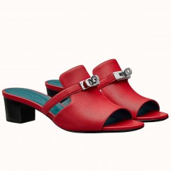 Hermes Candy 40mm Sandals In Red Calfskin JM1748SP97
