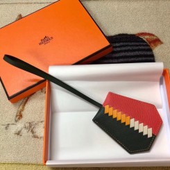 Hermes Clochette Cles Grand Tressage Charm In Green/Rose Lipstick JM1694Ix66