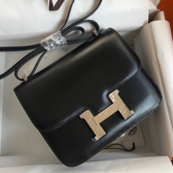 Hermes Constance 18 Handmade Bag In Black Box Calf Leather JM1981io40