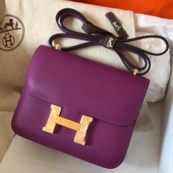 Hermes Constance 18 Handmade Bag In Cyclamen Epsom Leather JM2086UO29