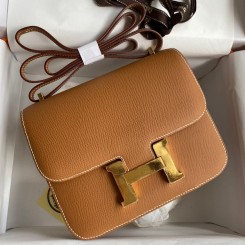 Hermes Constance 18 Handmade Bag In Gold Epsom Calfskin JM2013Wc12