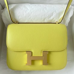 Hermes Constance 18 Handmade Bag In Lime Evercolor Calfskin JM1970Mq48