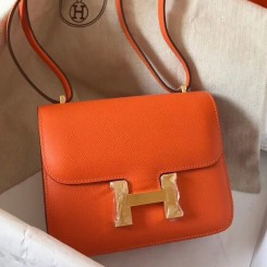 Hermes Constance 18 Handmade Bag In Orange Epsom Leather JM1151WE81