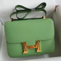 Hermes Constance 18 Handmade Bag In Vert Criquet Epsom Calfskin JM1723iT17