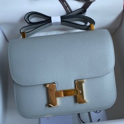 Hermes Constance 24 Handmade Bag In Blue Lin Epsom Calfskin JM1819Jc39