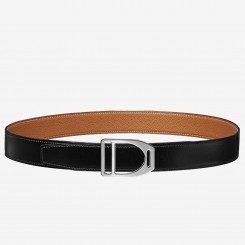 Hermes Etrier Buckle Belt & Brown Clemence 32 MM Strap JM1061Pg26