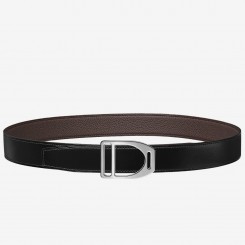 Hermes Etrier Buckle Belt & Chocolate Clemence 32 MM Strap JM1559OO68