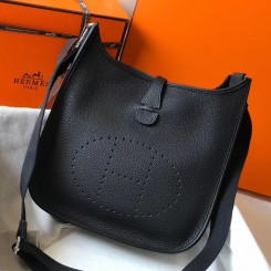 Hermes Evelyne III 29 PM Bag In Black Clemence Leather JM2072CD19