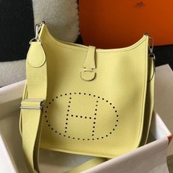 Hermes Evelyne III 29 PM Bag In Jaune Poussin Clemence Leather JM156Rd78