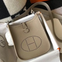 Hermes Evelyne III TPM Bag In Tourterelle Clemence Leather JM1856Yn66