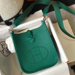 Hermes Evelyne III TPM Bag In Vert Vertigo Clemence Leather JM1285Kn73