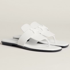 Hermes Galerie Sandals In White Calfskin JM1616dV68