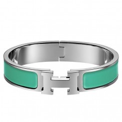 Hermes Green Enamel Clic H PM Bracelet JM393fN93