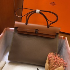 Hermes Herbag Zip 31cm Bag In Brown And Taupe JM1804Zf62