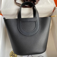 Hermes In The Loop 18 Handmade Bag in Black Clemence Leather JM1745vU99